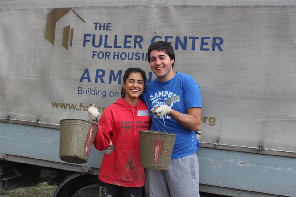 Volunteers from UWC Dillijan College Join Forces with Fuller Center for Housing Armenia to Build Homes for Families Living in Metal Containers.  2nd Year of Partnership
