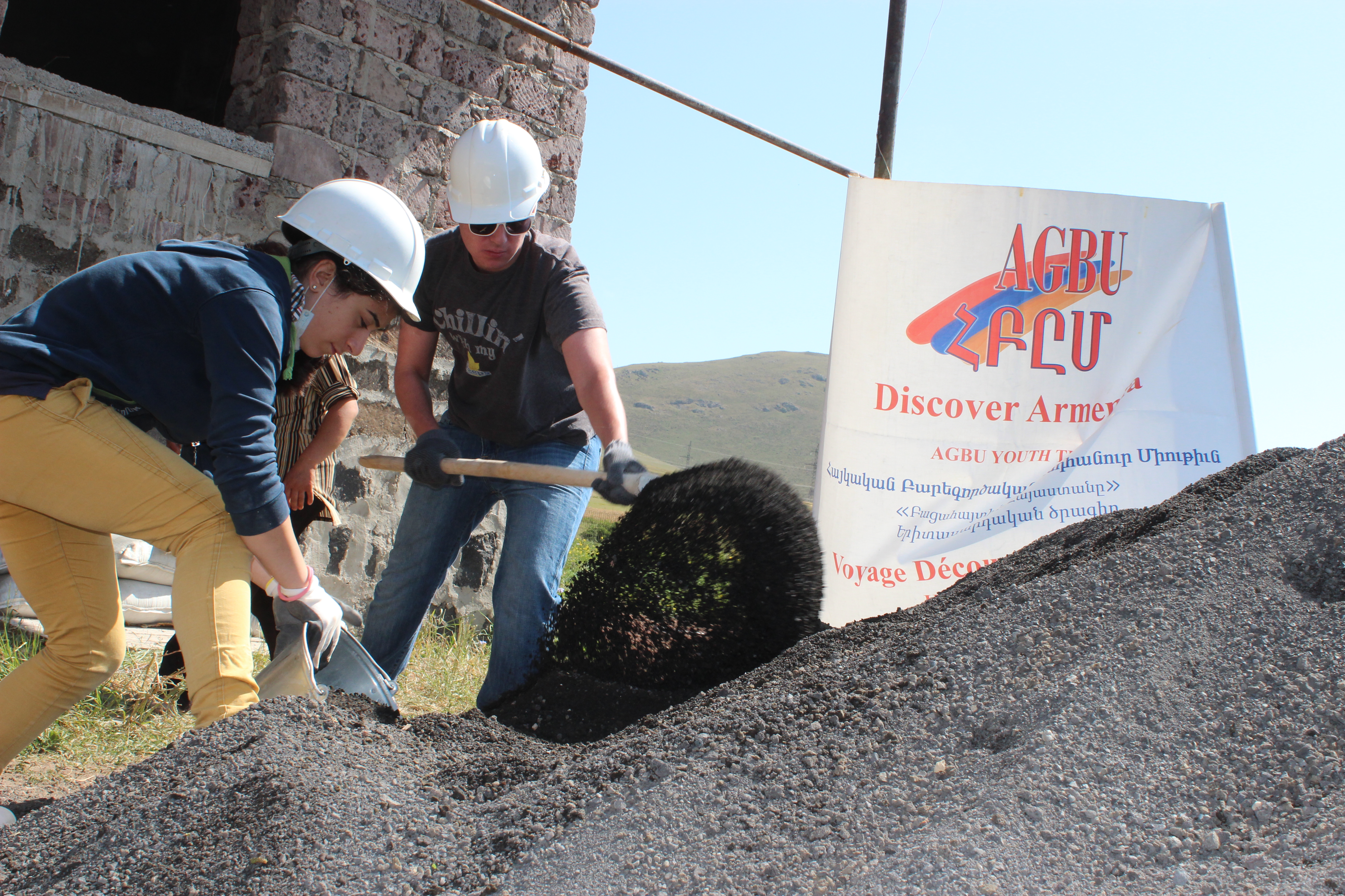 AGBU Discover Armenia Volunteers Helping Build a Home