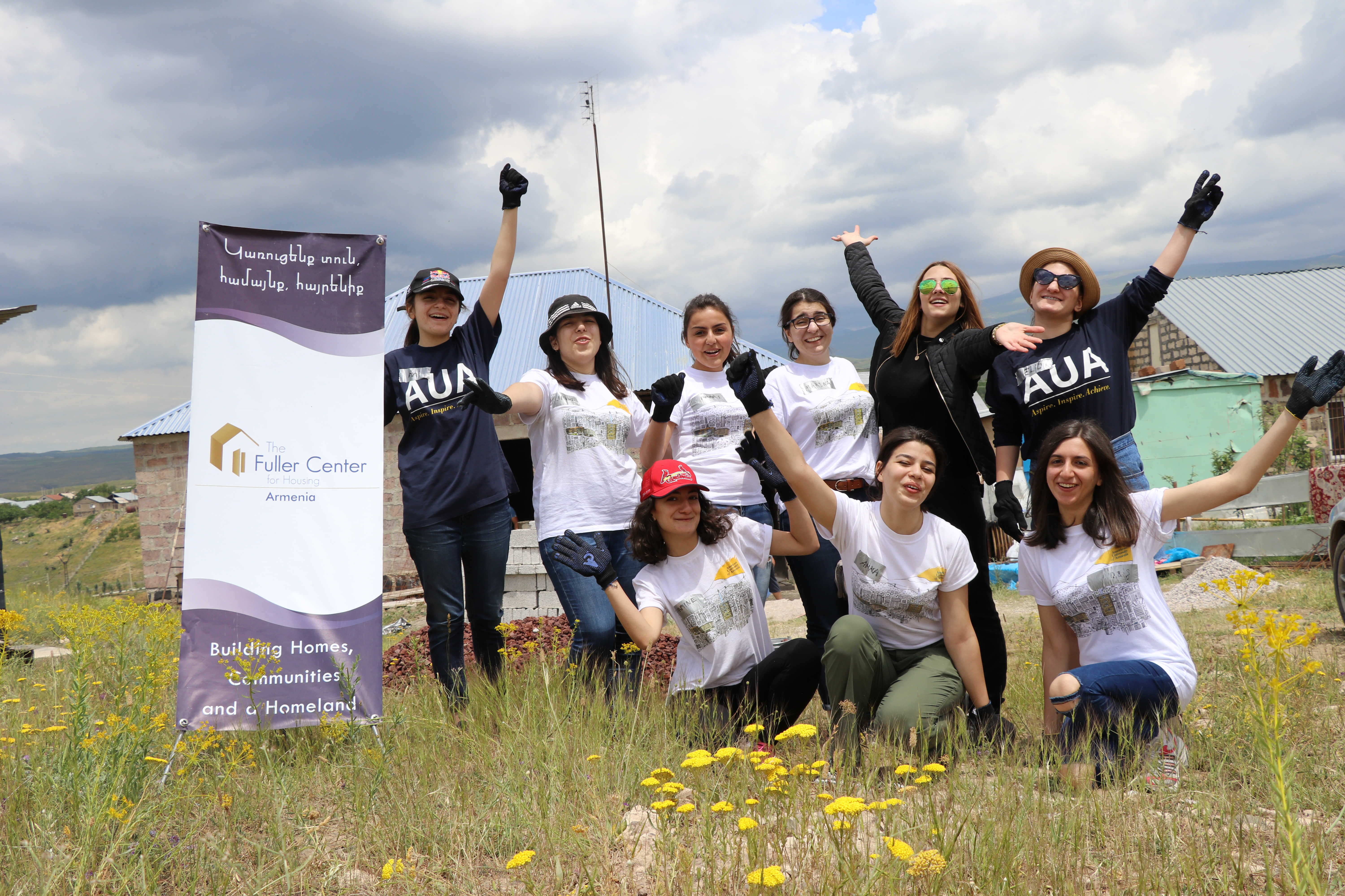 AUA Ladies Build! American University of Armenia (AUA) Volunteer Students Help Build a Decent Home for a Family in Need